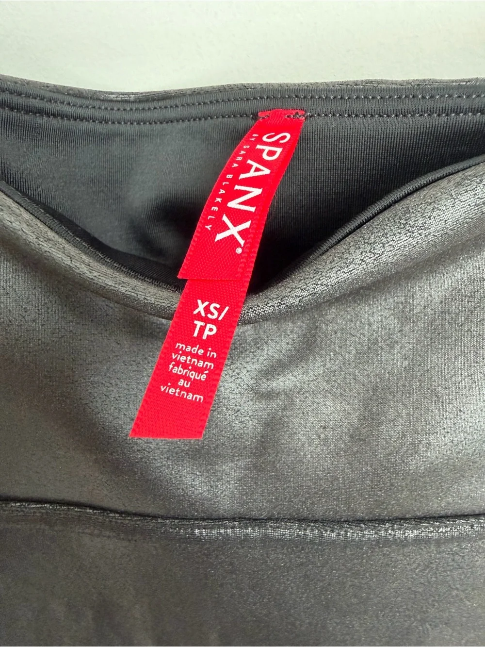 SPANX Faux Leather Moto Leggings Black High Rise Sculpting Size XSmall - Picture 5 of 9
